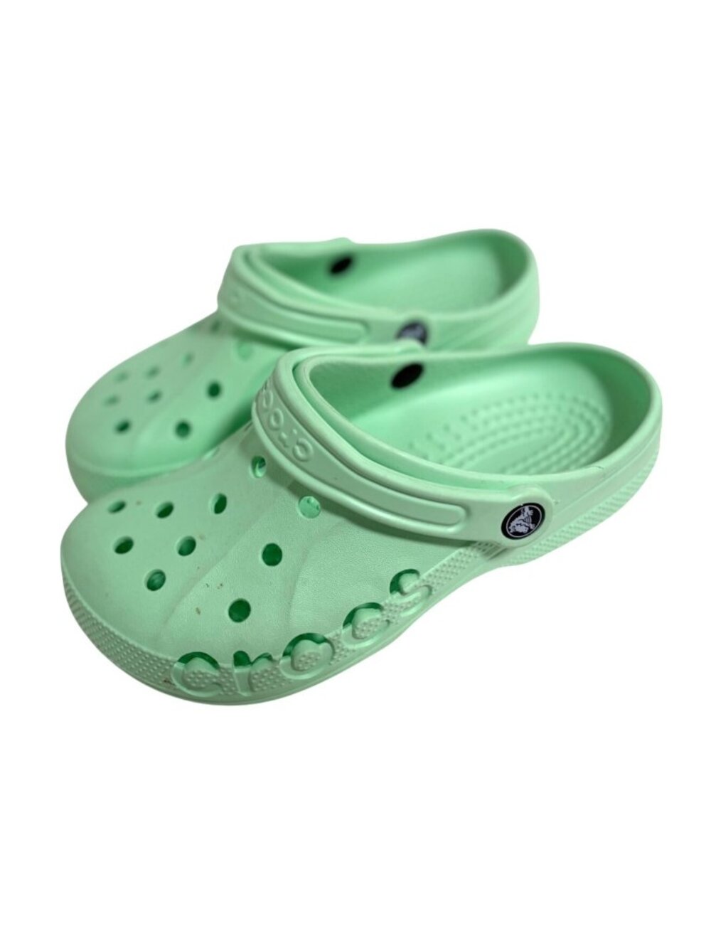 CROCS Womens Size 7 Mens Size 5 Lime Mint Green Slip On SLide Baya Clogs Plastic